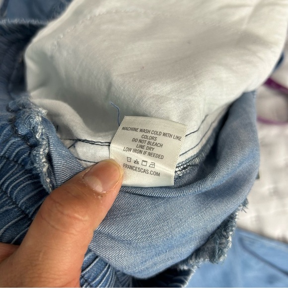 NWT Francesca’s blue rain wide leg elastic waist pull on pants sz M lyocell blue - Picture 11 of 11